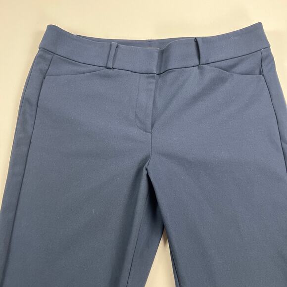 LOFT Julie Straight Dress Chino Trousers Navy Blue Mid Rise 32' Inseam Size 10T - Picture 4 of 11